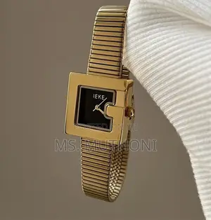  Ladies Vintage-Inspired Gold Square Watch. 