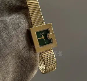  Ladies Vintage-Inspired Gold Square Watch. 
