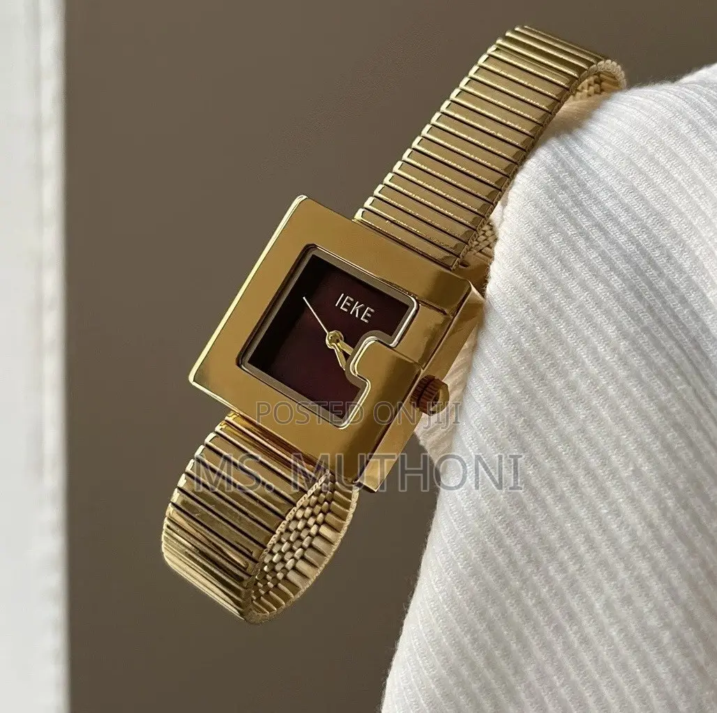  Ladies Vintage-Inspired Gold Square Watch. 