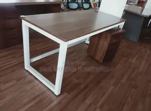 White Stand Long 1.4m Table With Mobile Drawers