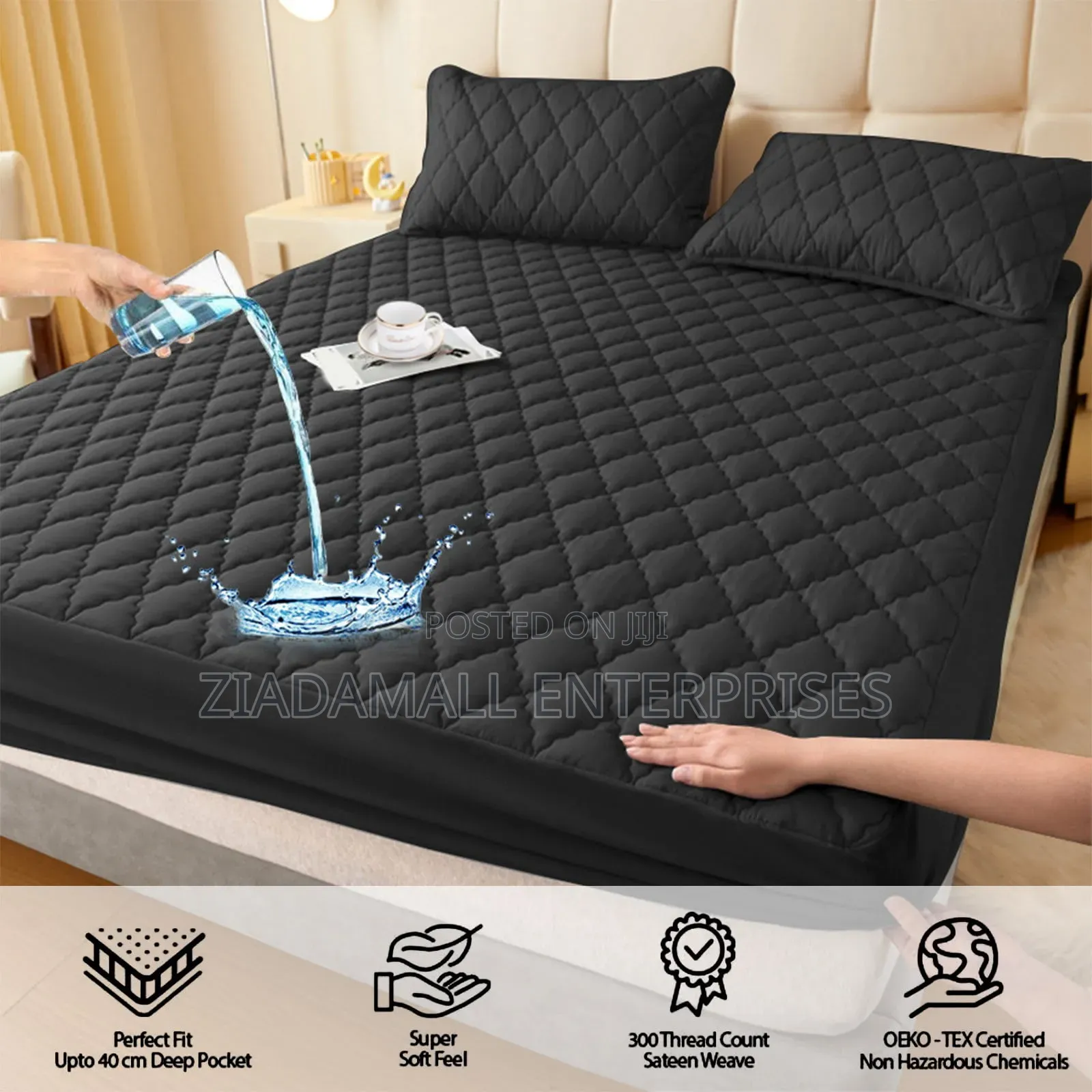 Mattress Protector Single Piece Waterproof 4*6 Premium Quilted Mattres