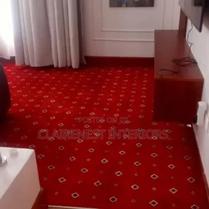 Red With Diamond Flowers Wall to Wall Carpets