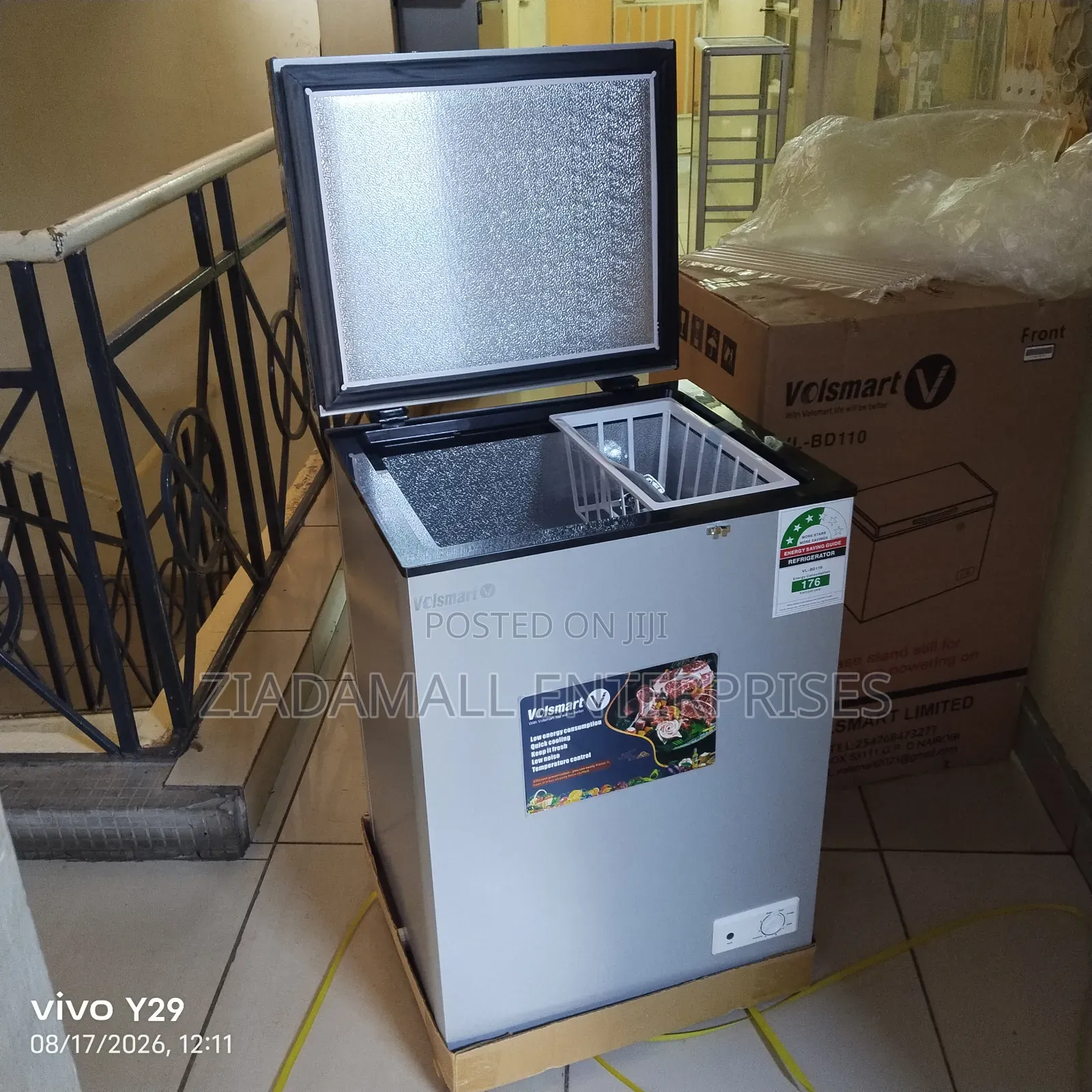With 5years Warranty- Volsmart 110L Chest Freezer – Efficient Cooling