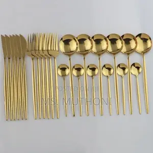 Gold/Silver 24pcs Luxury Cutlery Set Stainless Steel