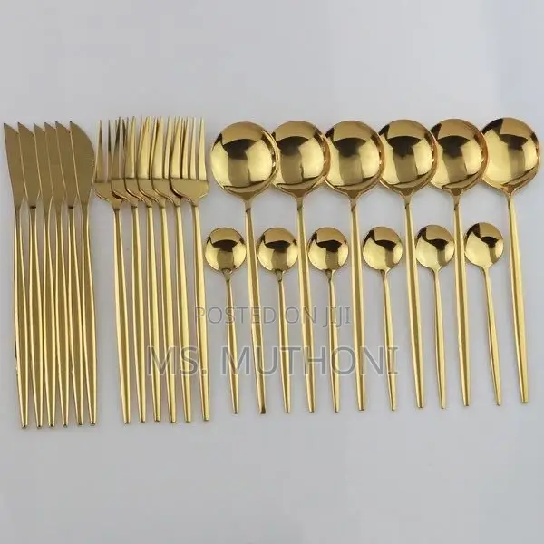 Gold/Silver 24pcs Luxury Cutlery Set Stainless Steel