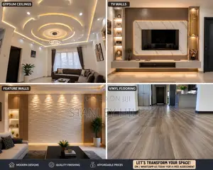 Gypsum Ceiling, TV Walls Vinyl Flooring Installation