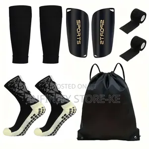 5-Piece Anti-Slip Soccer Gear Set With Grip Socks and Shin Guards