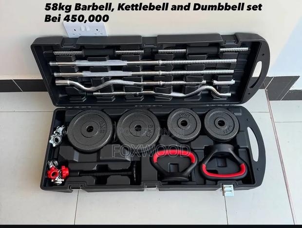 58KG Adjustable Dumbbell and Barbell Set With Case