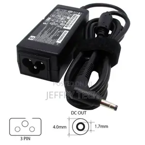 HP 19V 2.05A Laptop Charger (4017) + Charging Cable – Black