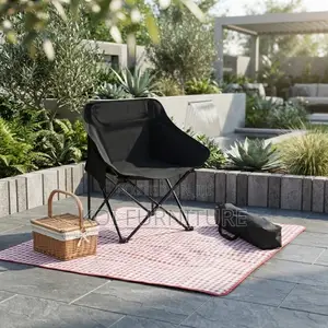 Home Chairs; Foldable Black Outdoor Camping Chairs