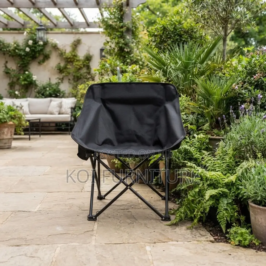 Home Chairs; Foldable Black Outdoor Camping Chairs