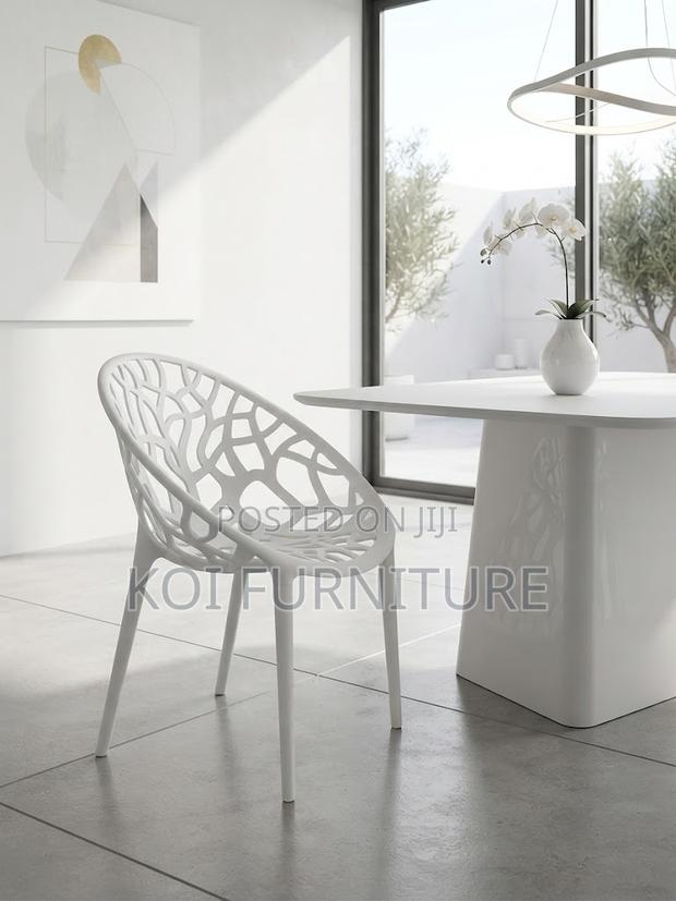 Dining Chairs; Plastic Stackable Home Dining Seat - thumbnail 2