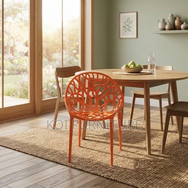 Dining Chairs; Plastic Stackable Home Dining Seat - thumbnail 6