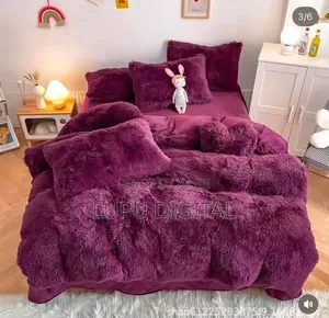 *6pc Luxury Designs Velvet Plush Fluffy Duvet Set Size:6*6/6*7