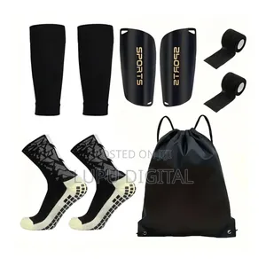5-Piece Anti-Slip Soccer Gear Set With Grip Socks and Shin Guards