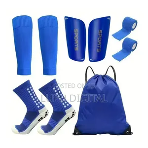 5-Piece Anti-Slip Soccer Gear Set With Grip Socks and Shin Guards