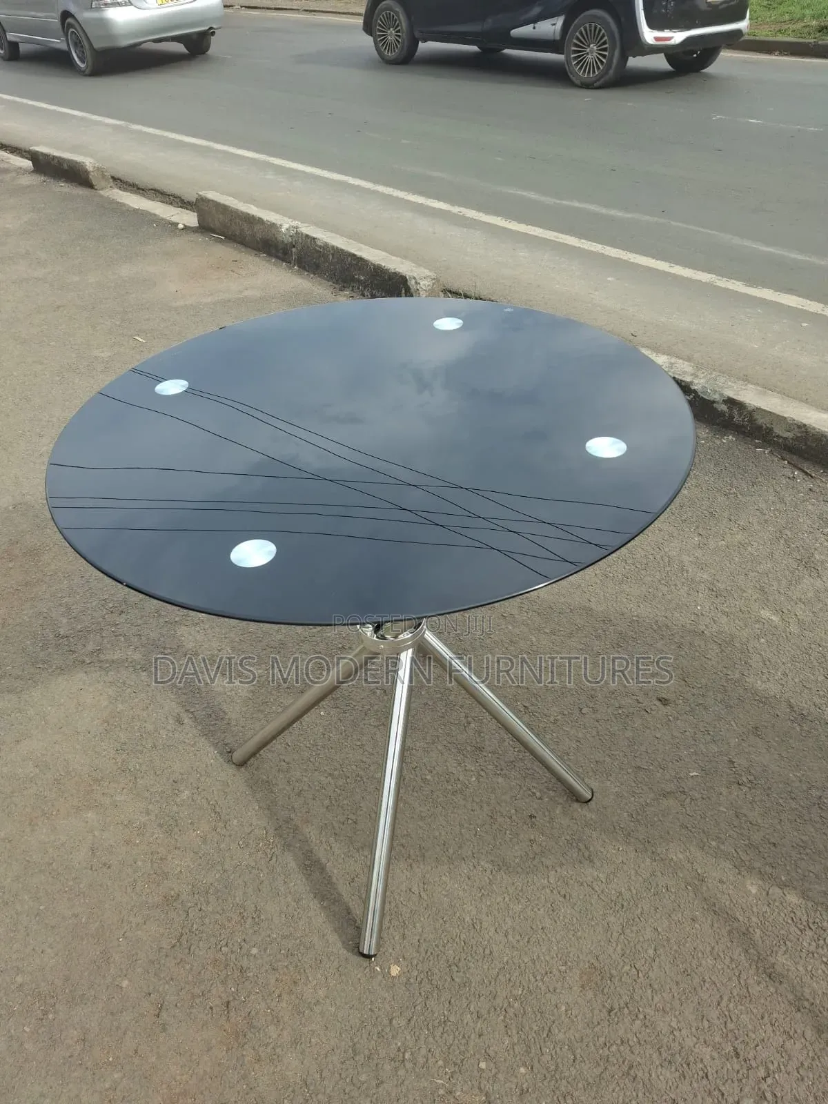Round Black Coffee Table