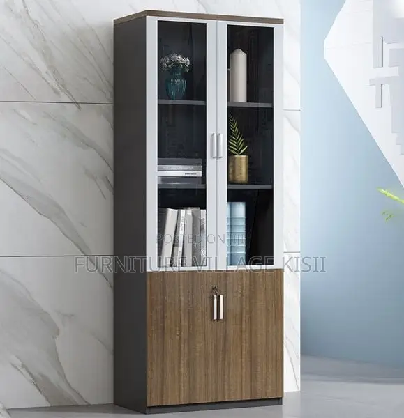 Office Cabinet: 2-Door Mahogany File Cabinet