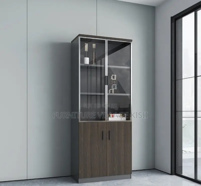 Office Cabinet: 2-Door Mahogany File Cabinet