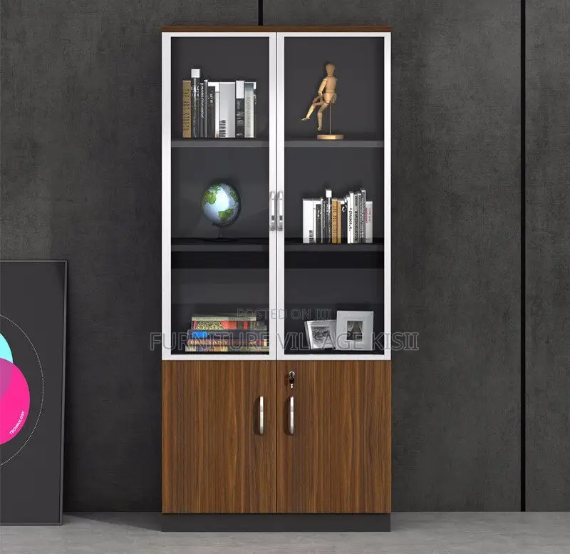 Office Cabinet: 2-Door Mahogany File Cabinet