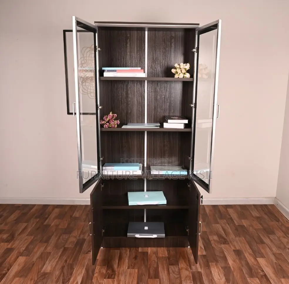 Office Cabinet: 2-Door Mahogany File Cabinet