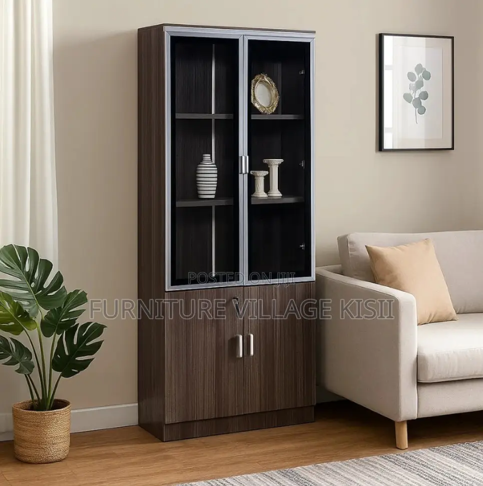 Office Cabinet: 2-Door Mahogany File Cabinet