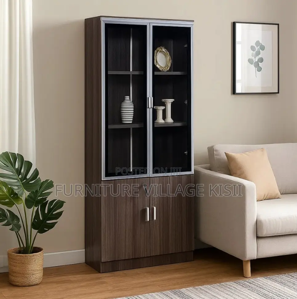 Office Cabinet: 2-Door Mahogany File Cabinet