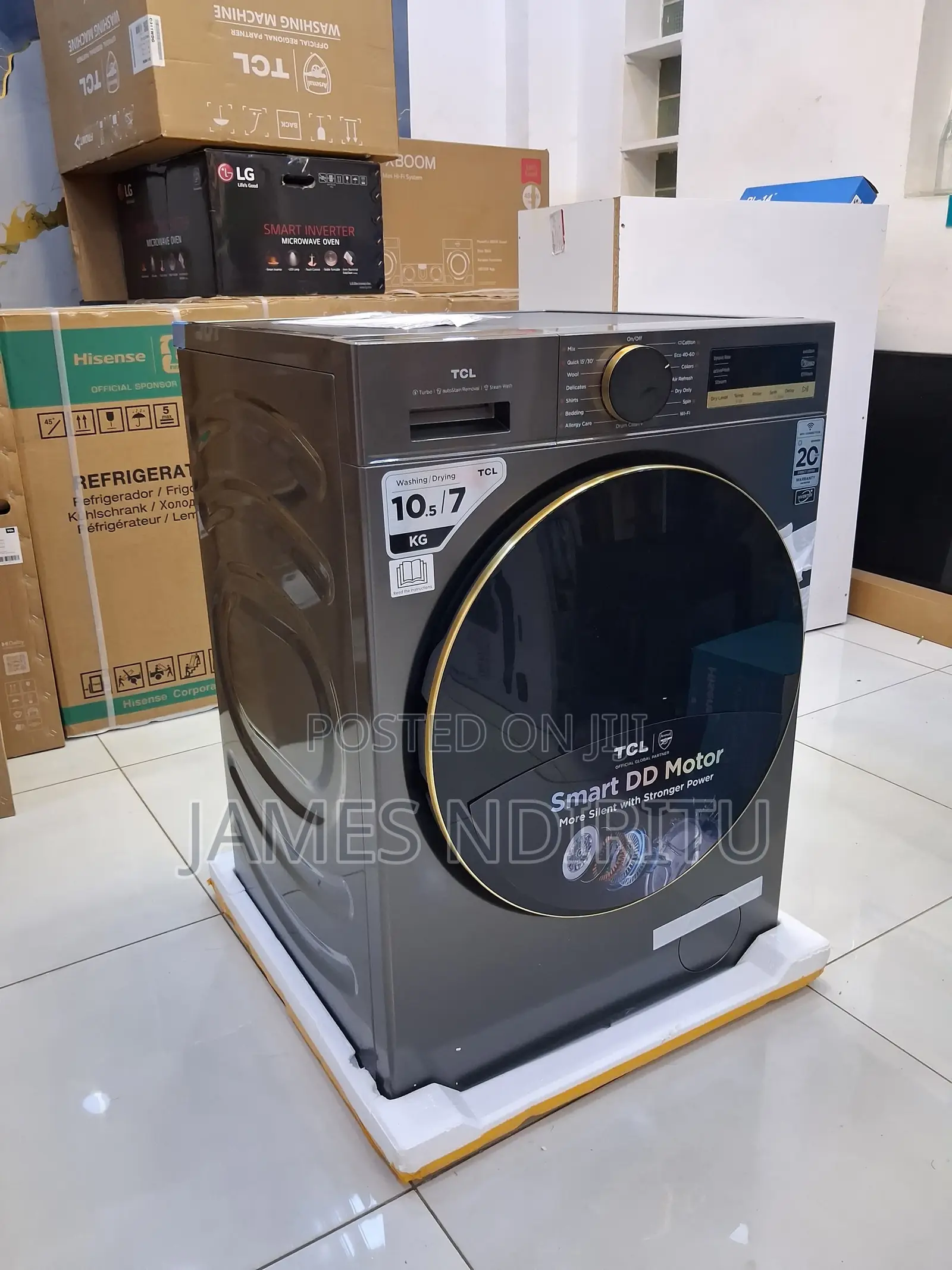 TCL 10.5Kg/ 7kg Wash / Dryer Smart DD Motor