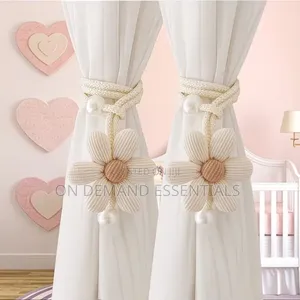 2 Piece Floral Pearl Curtain Tiebacks
