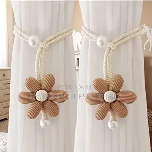 2 Piece Floral Pearl Curtain Tiebacks