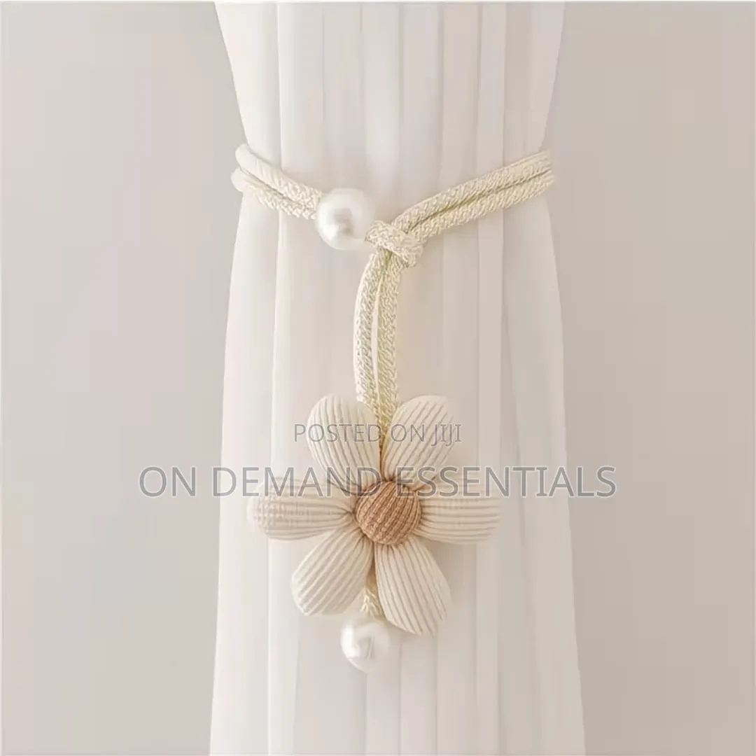 2 Piece Floral Pearl Curtain Tiebacks