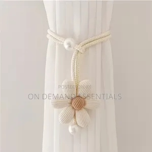 2 Piece Floral Pearl Curtain Tiebacks