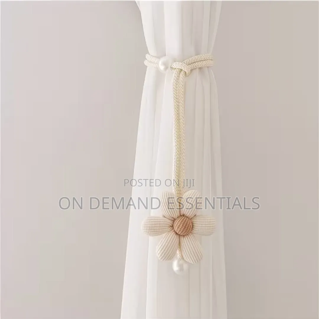 2 Piece Floral Pearl Curtain Tiebacks
