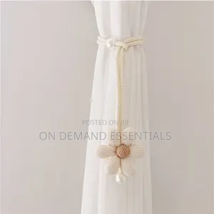 2 Piece Floral Pearl Curtain Tiebacks