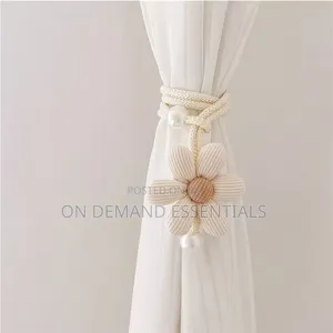 2 Piece Floral Pearl Curtain Tiebacks