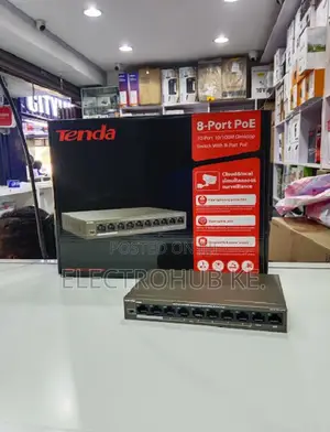 Tenda 8 Port Desktop PoE Switch for Security Cameras