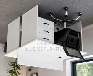 Modern White Office Workstation Desk With Drawers Privacy Panel