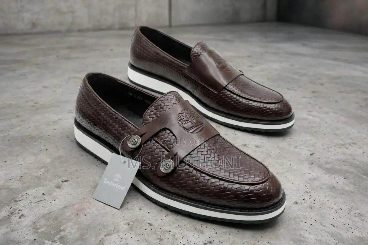 Premium Timberland Woven Leather Double Monk Strap Loafers, 40-45