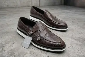 Premium Timberland Woven Leather Double Monk Strap Loafers, 40-45