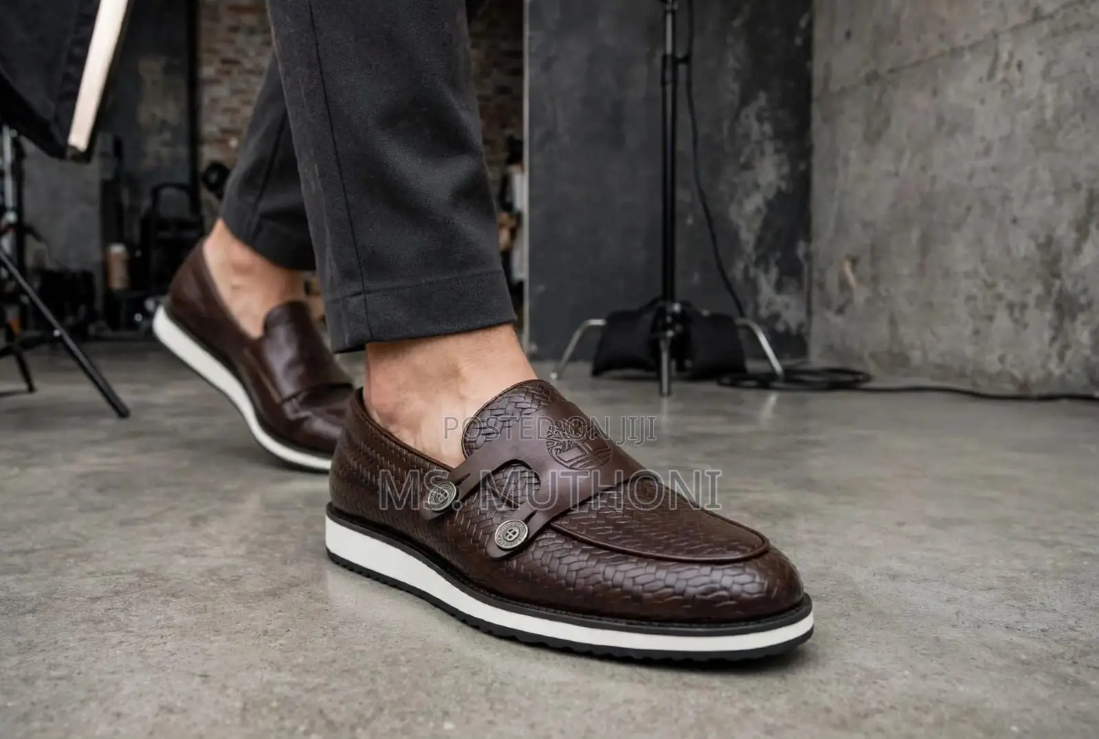 Premium Timberland Woven Leather Double Monk Strap Loafers, 40-45
