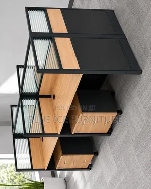 Modern Office Workstation Desk With Privacy Panels Drawers