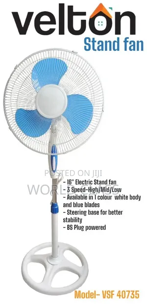 Velton Standing Fan – Powerful, Adjustable Energy Efficient