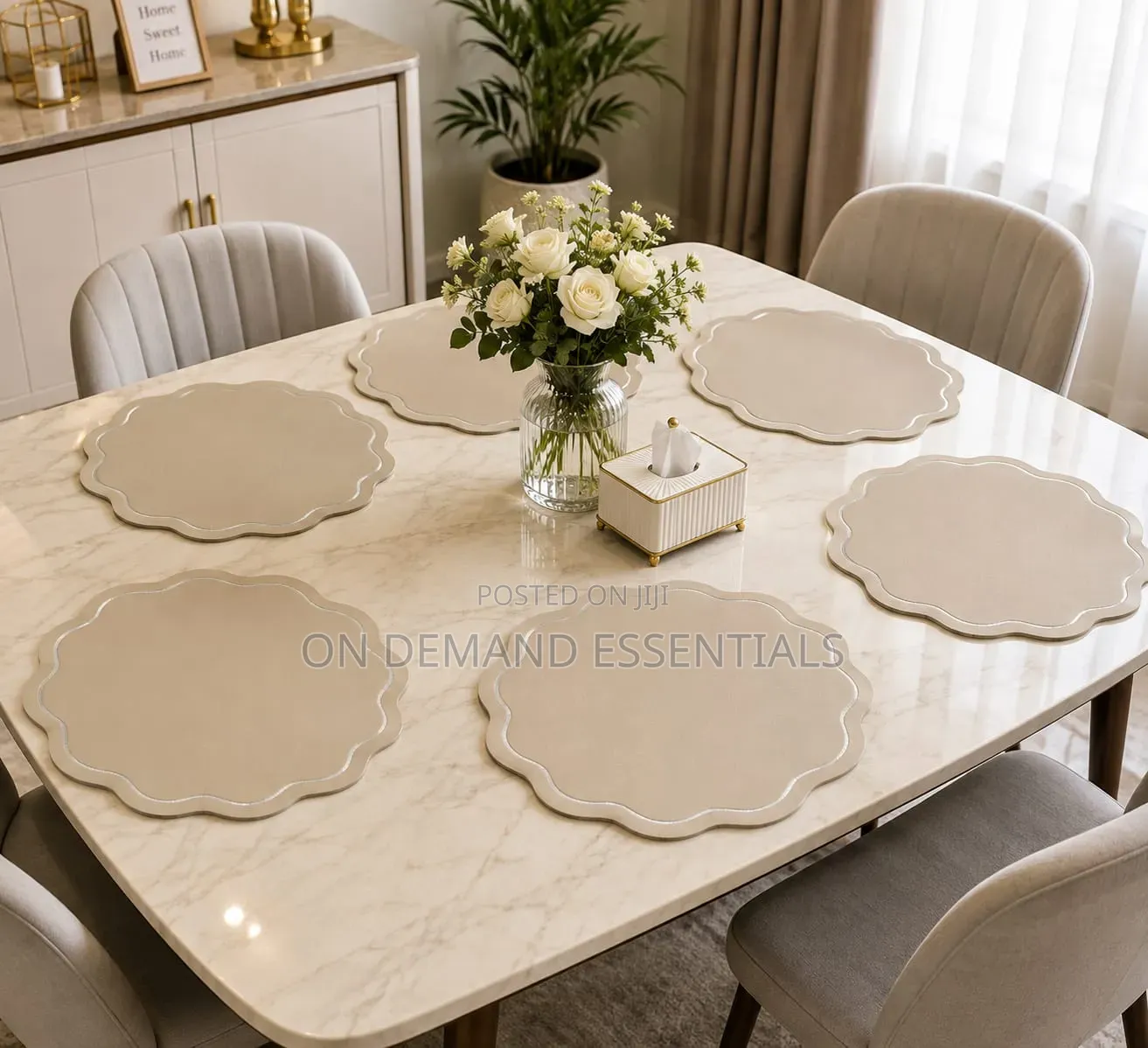 Modern Round Faux Leather PVC Table Mats for Dinning