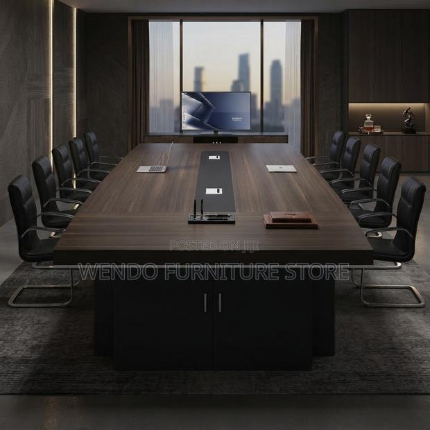 Boardroom Table; 300CM Brown-Top Boardroom Table - thumbnail 4