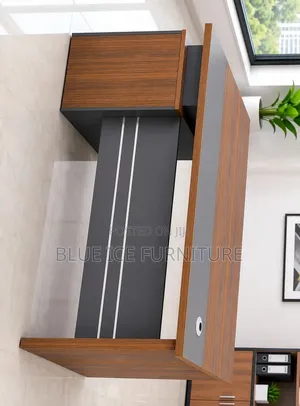 Modern Executive Office Desk With Storage Cabinet Cable Management
