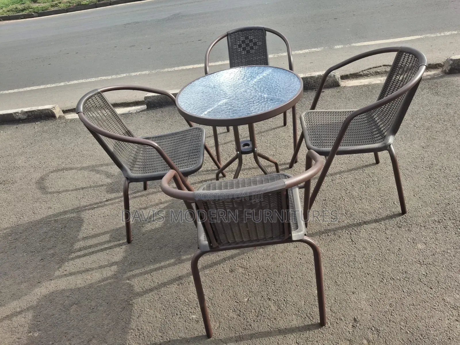 4-Seater Outdoor Bistro Rattan Bistro Set