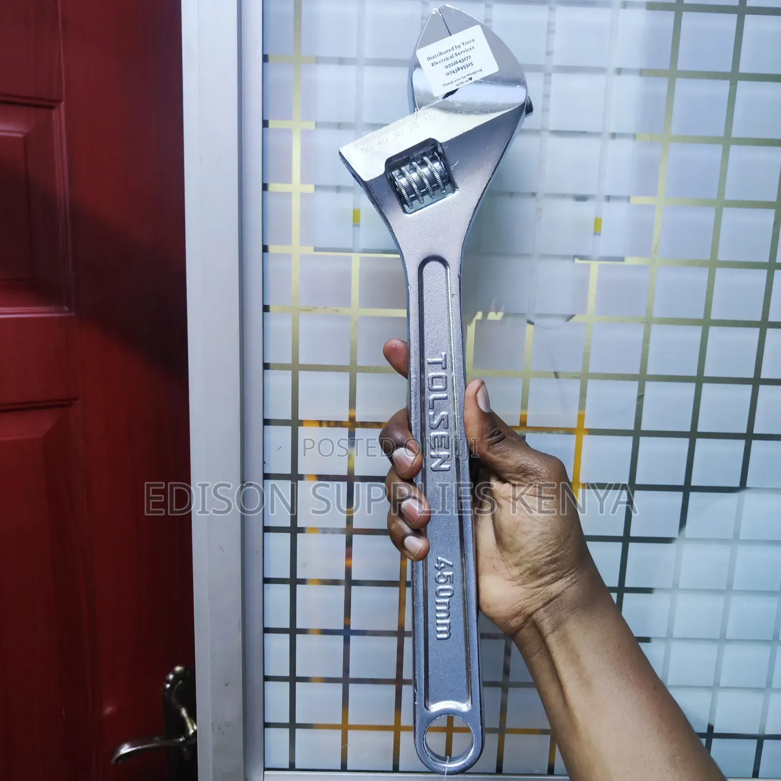 TOLSEN Adjustable Wrench 18" /450mm Chrome Plated Steel Spanner