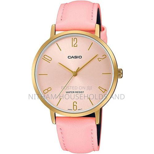 Casio LTP Vt01gl 4budf Enticer Pink Leather Watch for Women