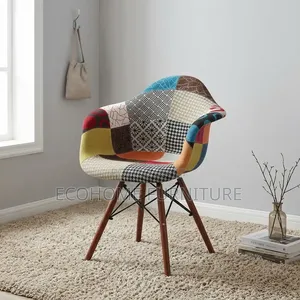 Visitor Chair – Modern Patchwork Fabric Reception Chair