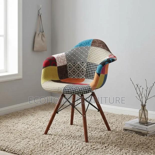 Visitor Chair – Modern Patchwork Fabric Reception Chair